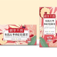 臻如意桃李不言有机红枣枸杞桂圆茶盒装80g代用茶10小袋